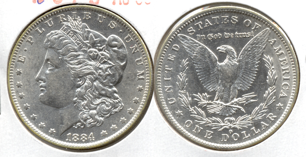 1884-O Morgan Silver Dollar AU-50 f