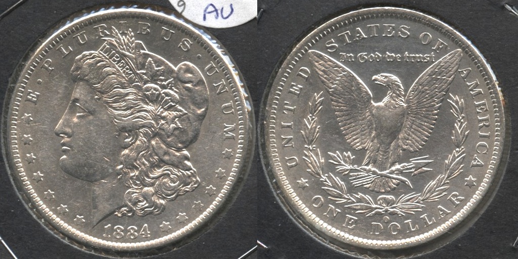 1884-O Morgan Silver Dollar AU-50 g