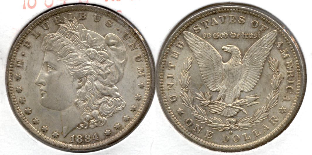 1884-O Morgan Silver Dollar AU-55 b
