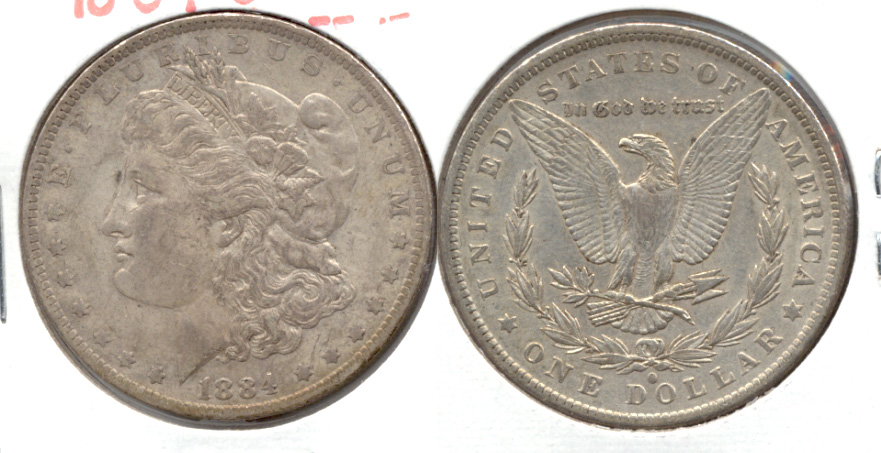 1884-O Morgan Silver Dollar EF-40 b