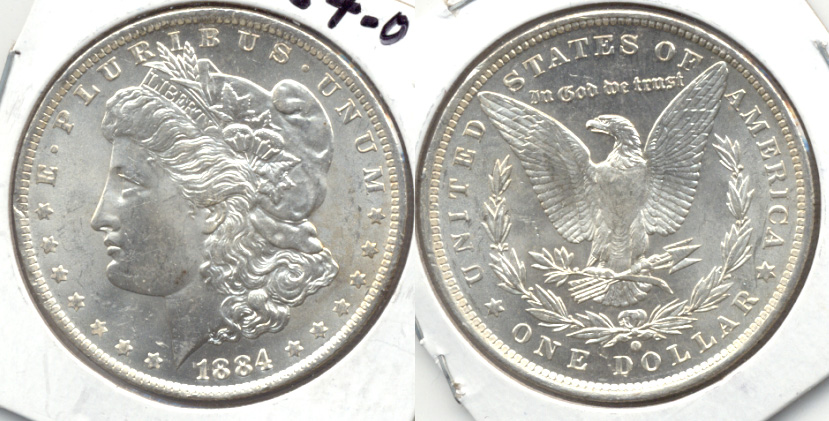 1884-O Morgan Silver Dollar MS-60 f