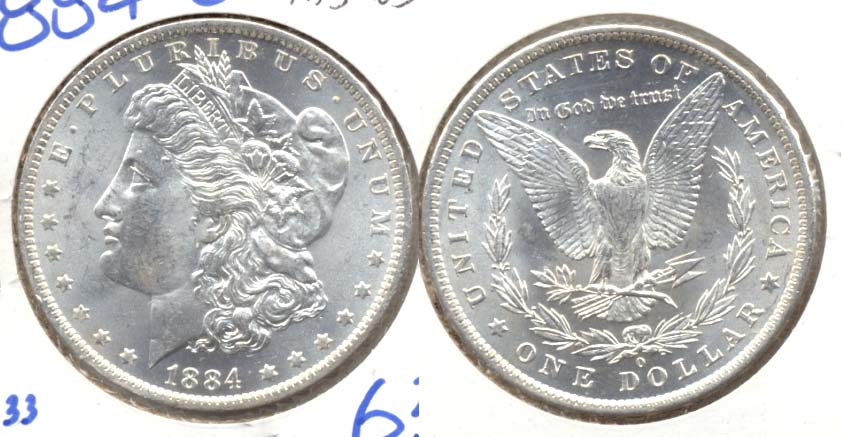 1884-O Morgan Silver Dollar MS-63 b