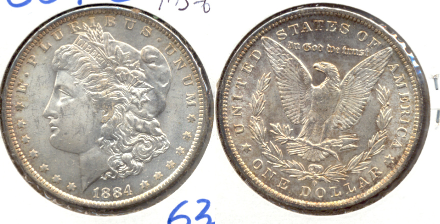 1884-O Morgan Silver Dollar MS-63 e