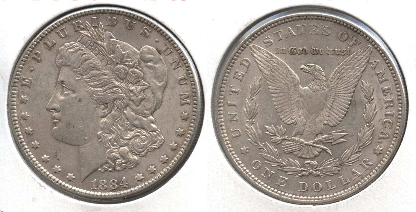 1884 Morgan Silver Dollar AU-50 #f