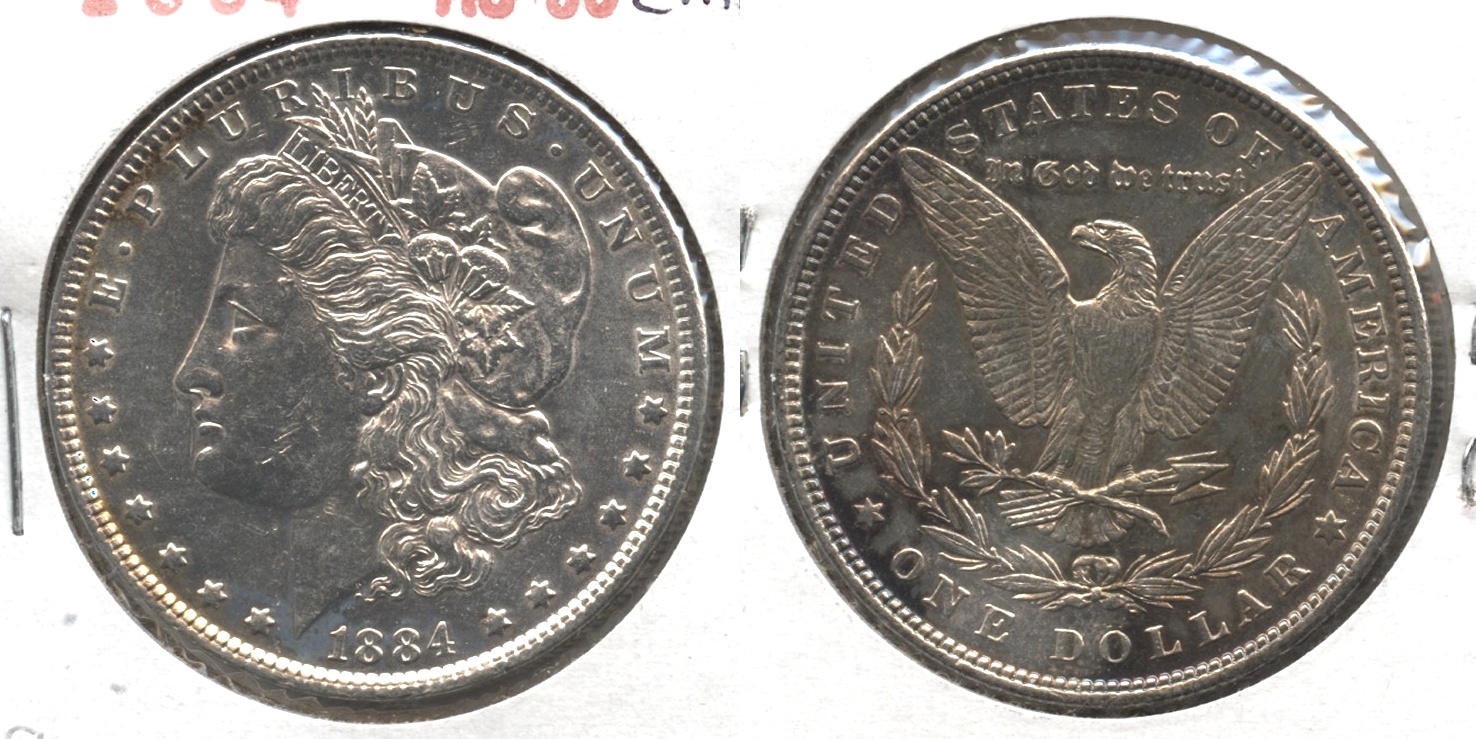 1884 Morgan Silver Dollar AU-50 #g Cleaned