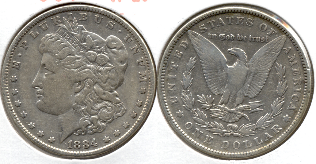 1884 Morgan Silver Dollar VF-20 c Dipped