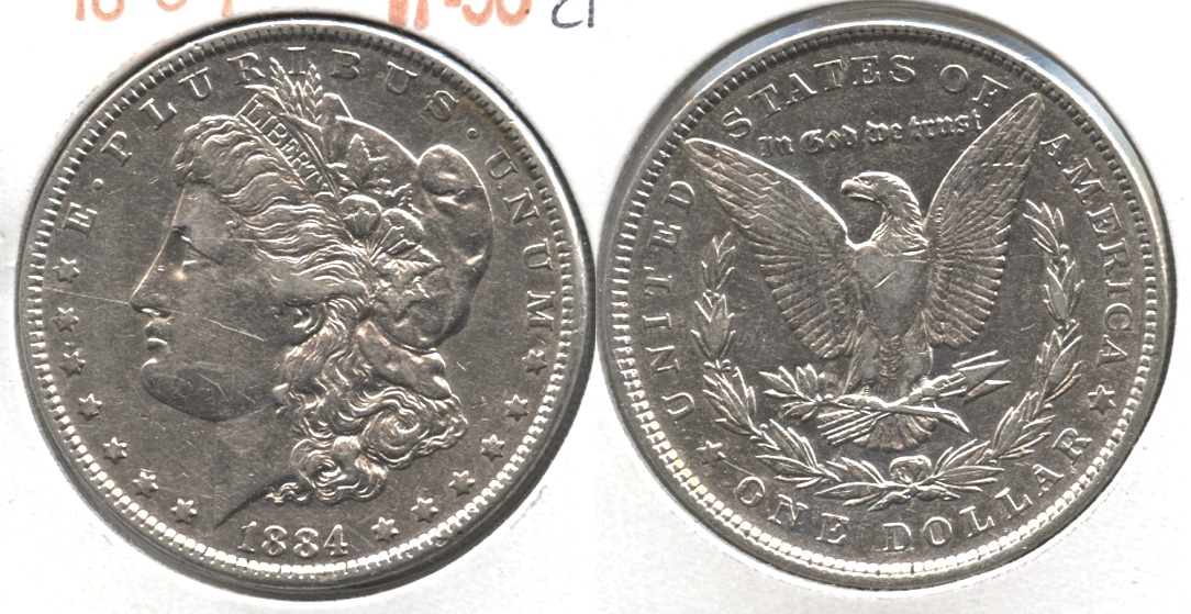 1884 Morgan Silver Dollar VF-30 #e Cleaned