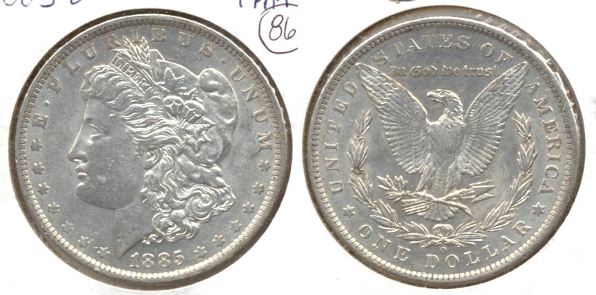 1885-O Morgan Silver Dollar AU-50