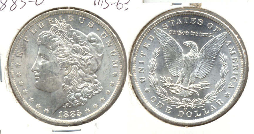 1885-O Morgan Silver Dollar MS-63 h