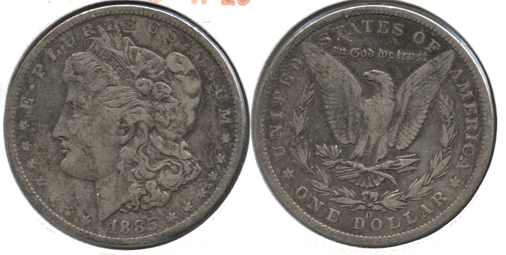 1885-O Morgan Silver Dollar VF-20 b