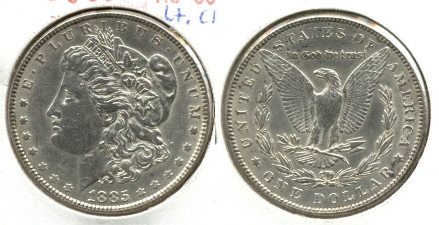 1885 Morgan Silver Dollar AU-50 e Light Cleaning