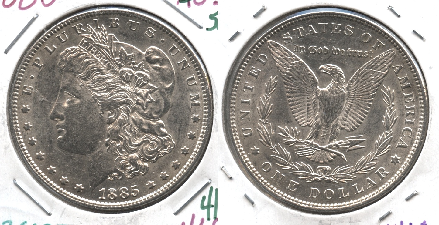 1885 Morgan Silver Dollar AU-50 #w