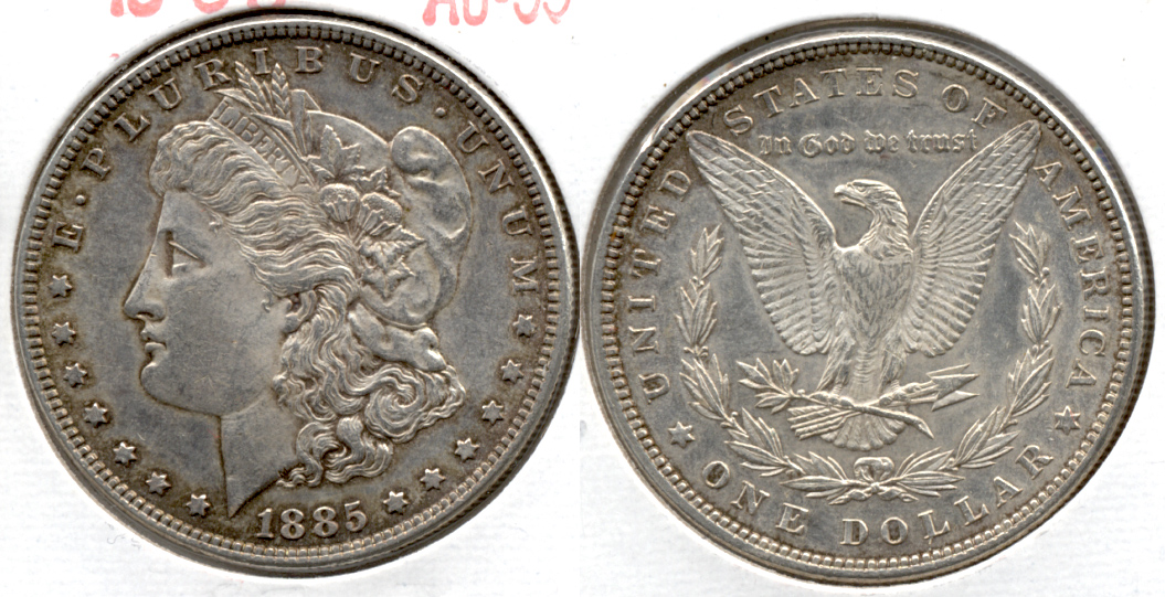 1885 Morgan Silver Dollar AU-55 d