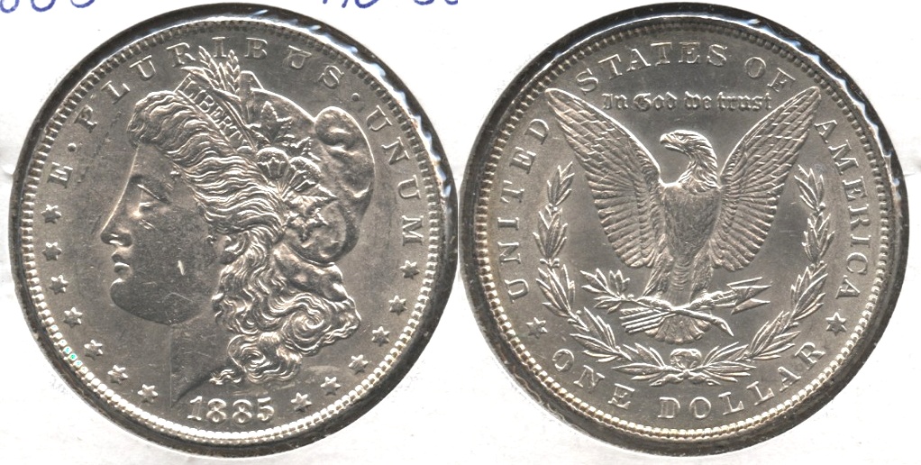 1885 Morgan Silver Dollar AU-55 f