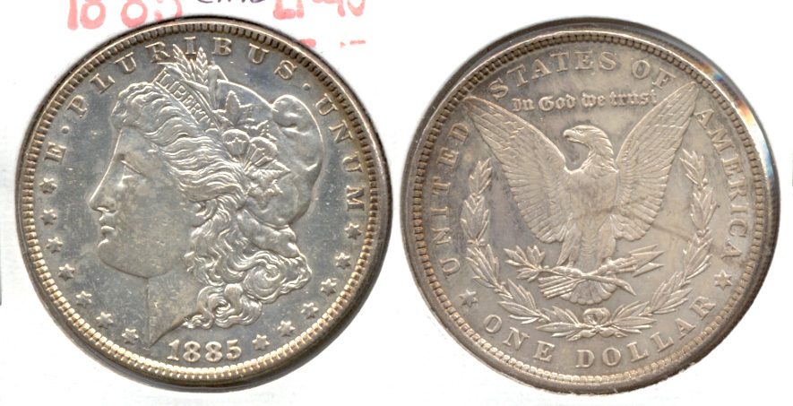 1885 Morgan Silver Dollar EF-40 j Cleaned