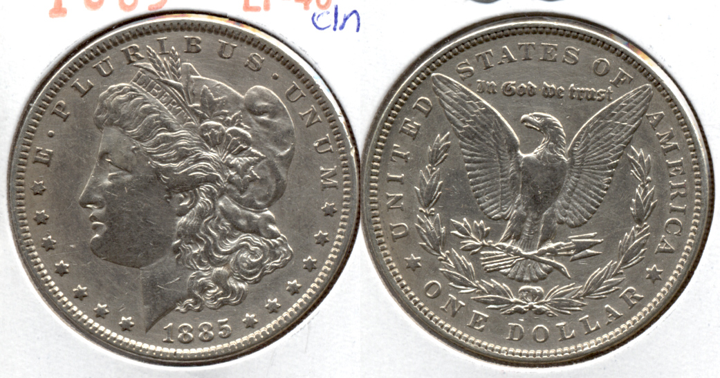 1885 Morgan Silver Dollar EF-40 p Cleaned