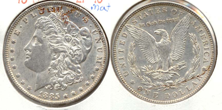 1885 Morgan Silver Dollar EF-45 b Matter Obverse