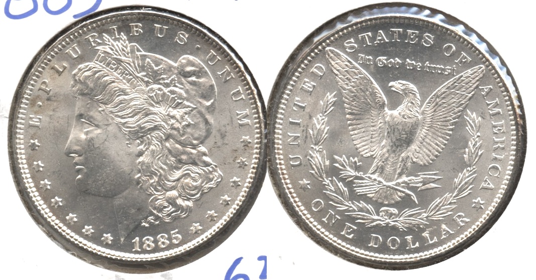 1885 Morgan Silver Dollar MS-63 #e