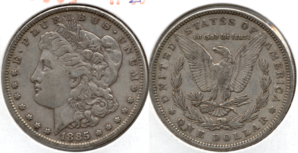 1885 Morgan Silver Dollar VF-20 f
