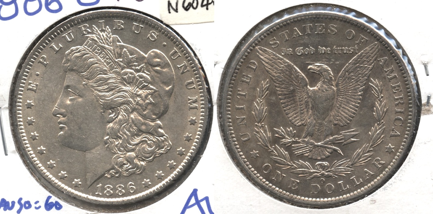 1886-O Morgan Silver Dollar AU-50 #f