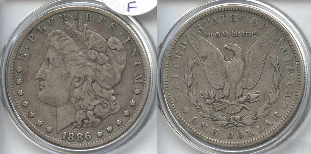 1886-S Morgan Silver Dollar Fine-12 VAM-1, Normal Die