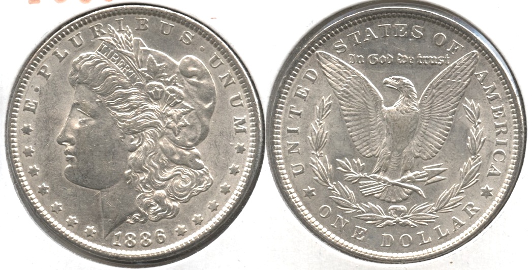 1886 Morgan Silver Dollar AU-50 #ac