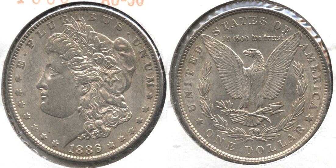 1886 Morgan Silver Dollar AU-50 #ah