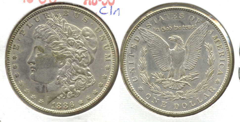 1886 Morgan Silver Dollar AU-50 g Cleaned