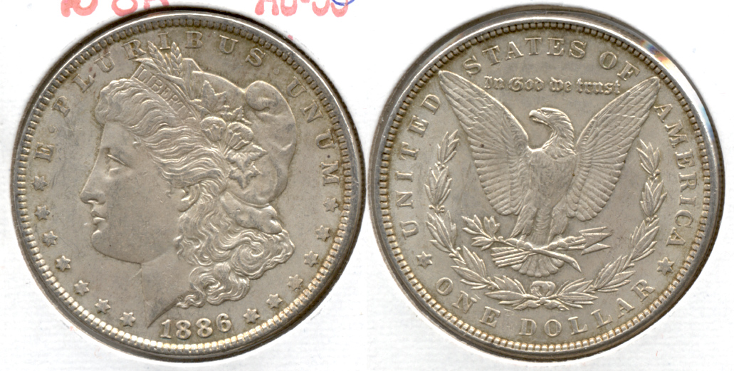 1886 Morgan Silver Dollar AU-50 l