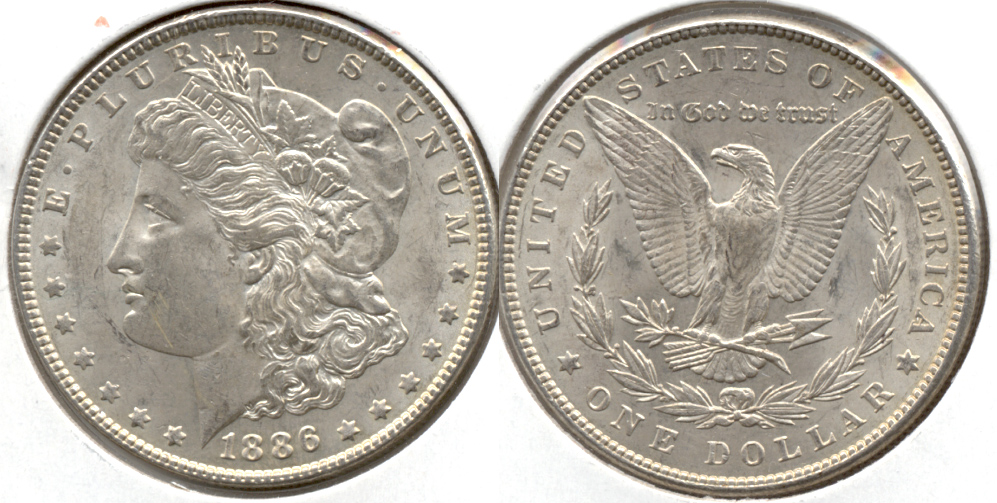 1886 Morgan Silver Dollar AU-50 m