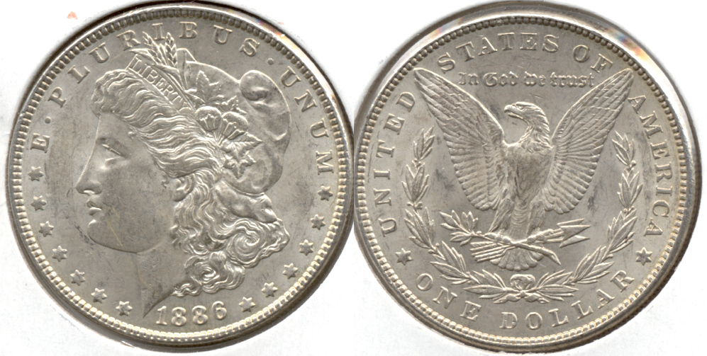 1886 Morgan Silver Dollar AU-50 m