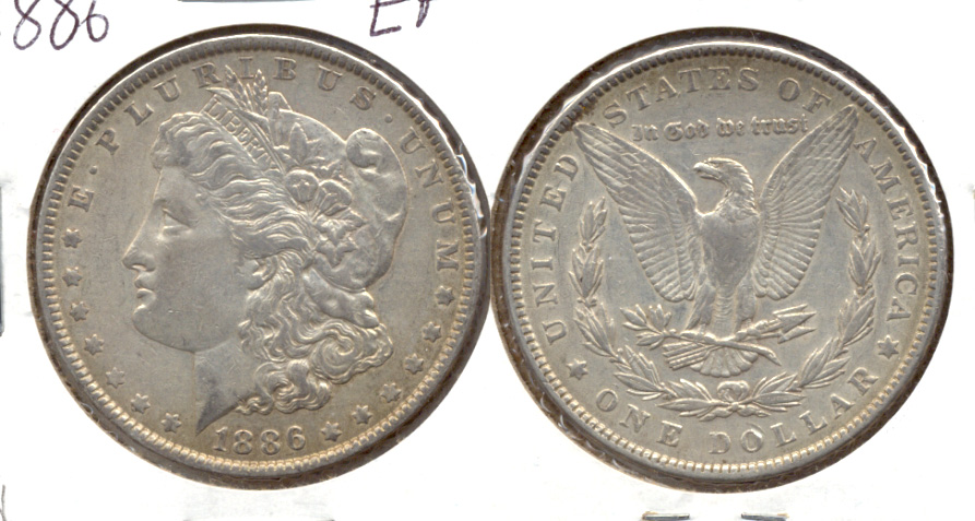 1886 Morgan Silver Dollar EF-40 d
