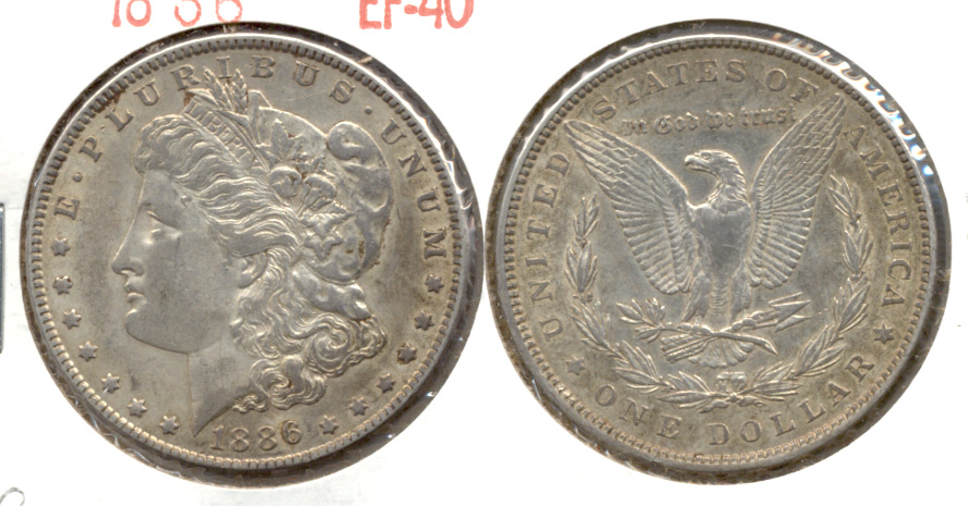 1886 Morgan Silver Dollar EF-40 e