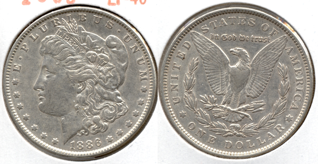 1886 Morgan Silver Dollar EF-40 o