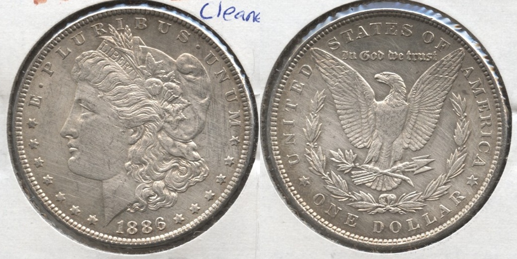 1886 Morgan Silver Dollar EF-40 q Cleaned