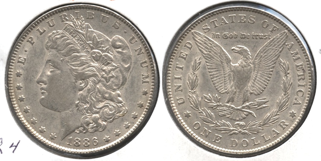 1886 Morgan Silver Dollar EF-40 #v VAM-1B