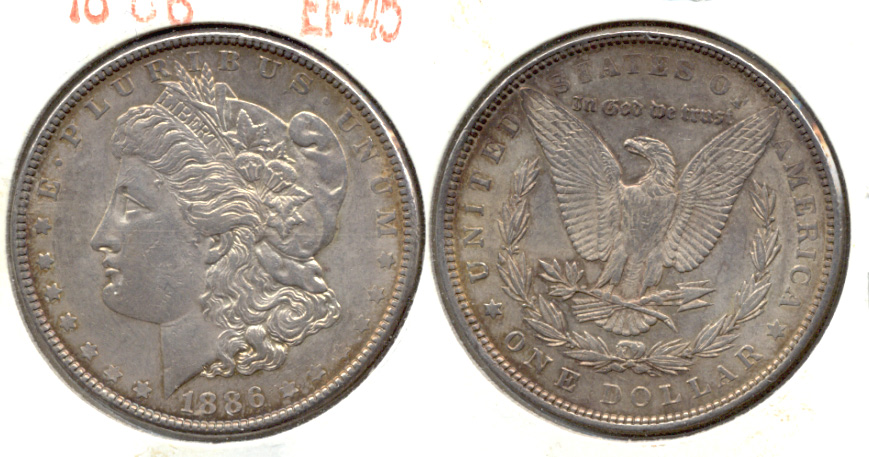 1886 Morgan Silver Dollar EF-45 d