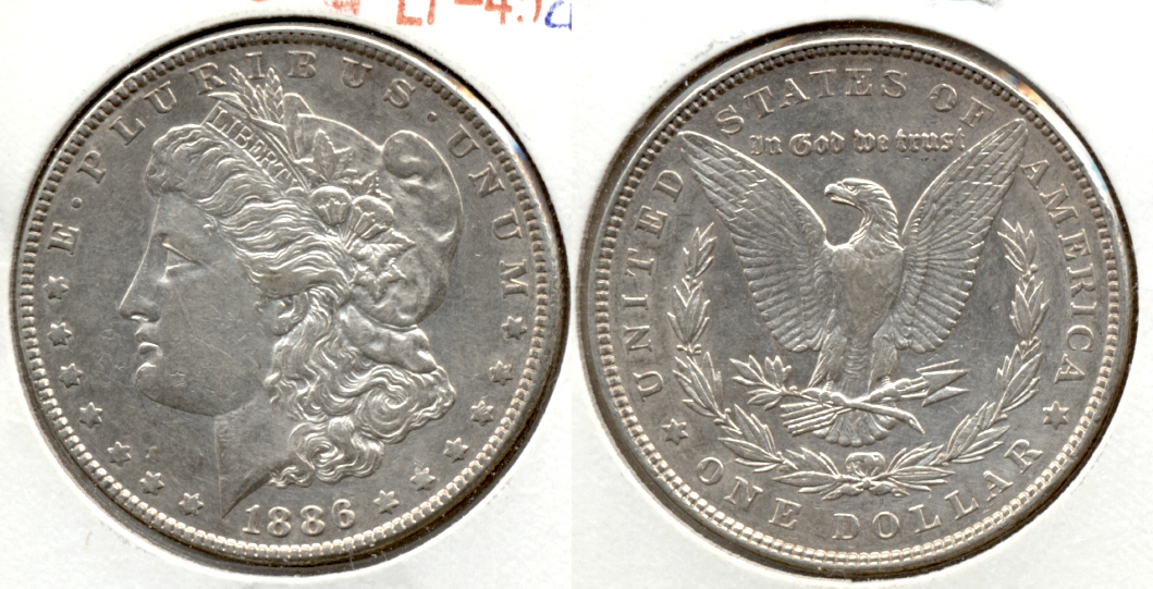 1886 Morgan Silver Dollar EF-45 p Lightly Cleaned