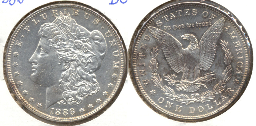 1886 Morgan Silver Dollar MS-60 a