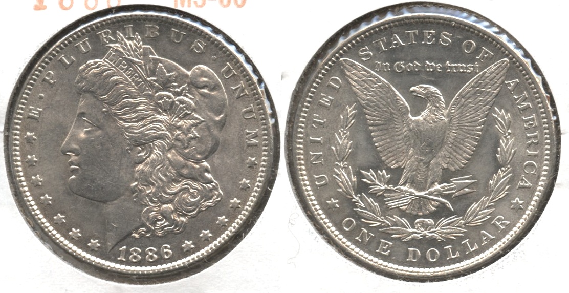 1886 Morgan Silver Dollar MS-60 #f