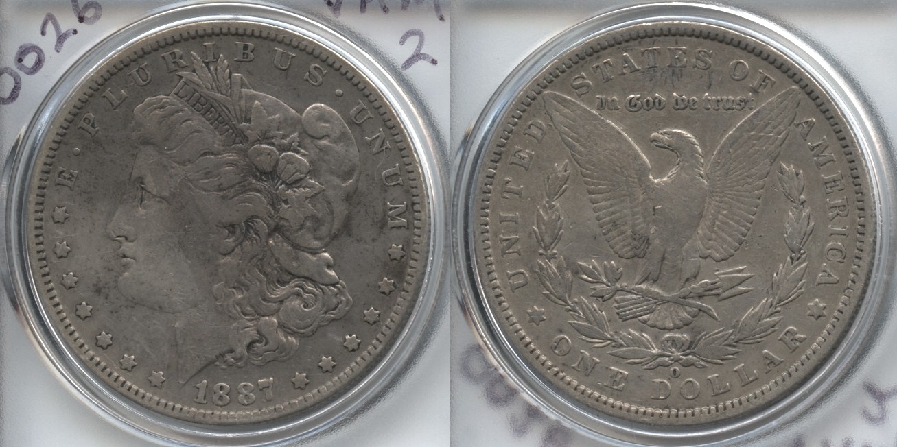 1887-O Morgan Silver Dollar VF-20 #c VAM-2 Doubled Date Top-100