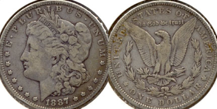 1887-O Morgan Silver Dollar VG-10