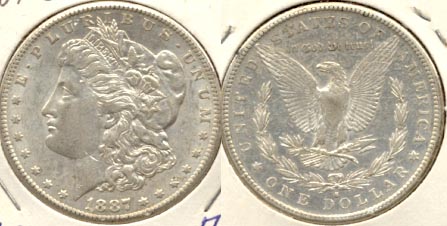 1887-S Morgan Silver Dollar AU-50