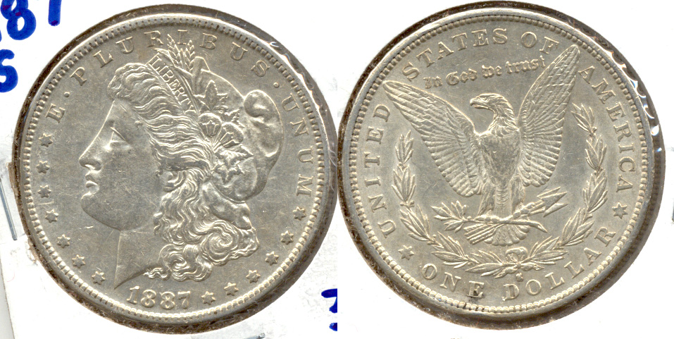 1887-S Morgan Silver Dollar AU-50 b