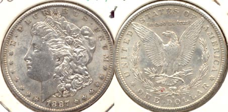 1887-S Morgan Silver Dollar MS-60 a