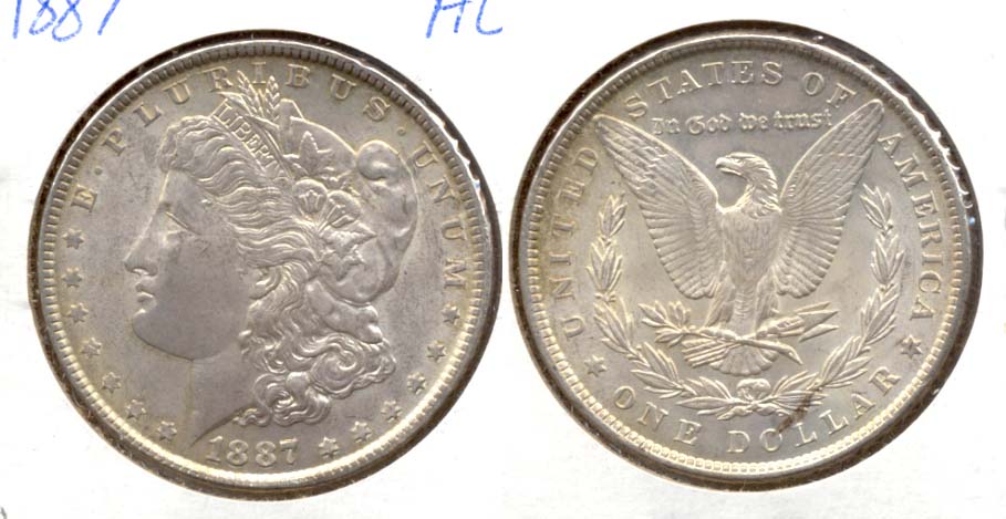 1887 Morgan Silver Dollar AU-50 a