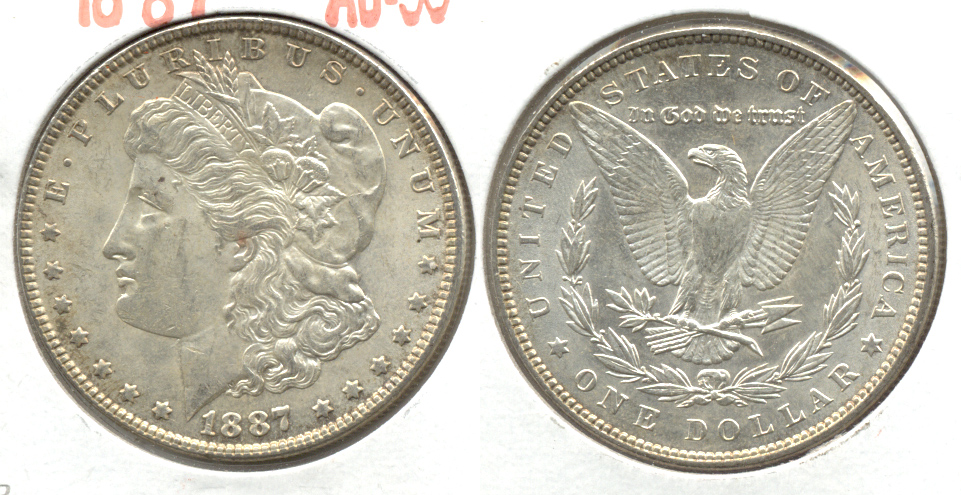 1887 Morgan Silver Dollar AU-50 e