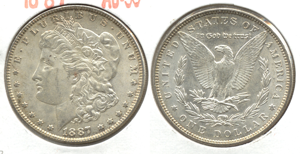1887 Morgan Silver Dollar AU-50 e