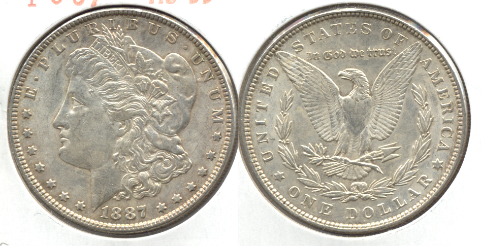 1887 Morgan Silver Dollar AU-50 f