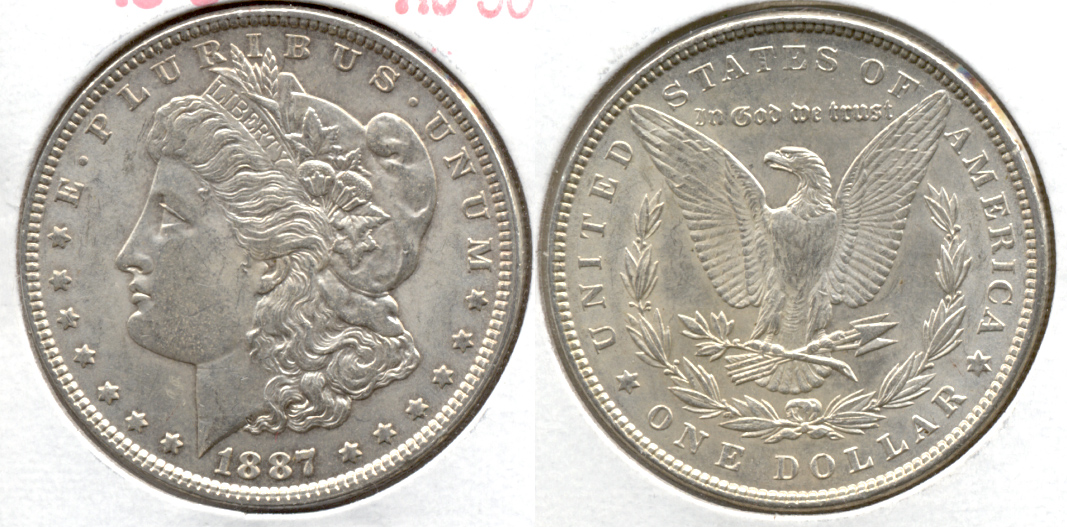 1887 Morgan Silver Dollar AU-50 k